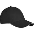 Solid Black - Side - Elevate Unisex Adult Darton Sandwich 6 Panel Cap