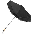 Solid Black - Back - Avenue Birgit Recycled Folding Umbrella