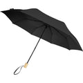 Solid Black - Front - Avenue Birgit Recycled Folding Umbrella