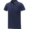 Navy - Side - Elevate Mens Morgan Short-Sleeved Polo Shirt