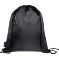 Heather Grey-Solid Black - Back - Bullet Ash Foldable Recycled Drawstring Bag