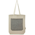 Natural-Black Heather - Front - Bullet Pheebs Heather Front Pocket Tote Bag