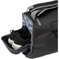 Solid Black - Close up - Aqua 2 in 1 Water Resistant Recycled 35L Duffle Bag