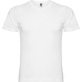 White - Front - Roly Mens Samoyedo V Neck T-Shirt