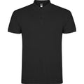 Solid Black - Front - Roly Childrens-Kids Star Short-Sleeved Polo Shirt