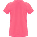 Fluorescent Lady Pink - Back - Roly Womens-Ladies Bahrain Short-Sleeved Sports T-Shirt