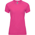 Fluorescent Pink - Front - Roly Womens-Ladies Bahrain Short-Sleeved Sports T-Shirt