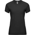 Solid Black - Front - Roly Womens-Ladies Bahrain Short-Sleeved Sports T-Shirt