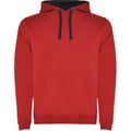 Red-Solid Black - Front - Roly Mens Urban Hoodie