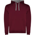 Maroon-Grey Marl - Front - Roly Mens Urban Hoodie