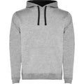 Grey Marl-Solid Black - Front - Roly Mens Urban Hoodie