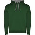 Bottle Green-Grey Marl - Front - Roly Mens Urban Hoodie