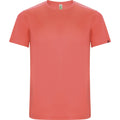 Fluorescent Coral - Front - Roly Childrens-Kids Imola Short-Sleeved Sports T-Shirt