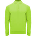 Fluorescent Green - Front - Roly Childrens-Kids Epiro Quarter Zip Long-Sleeved Sweatshirt