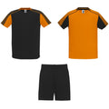 Solid Black-Orange - Front - Roly Childrens-Kids Juve Sports Set