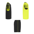 Fluro Yellow-Solid Black - Side - Roly Childrens-Kids Juve Sports Set