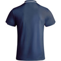 Navy Blue-White - Back - Roly Mens Tamil Short-Sleeved Polo Shirt