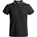 Solid Black-White - Front - Roly Mens Tamil Short-Sleeved Polo Shirt