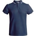 Navy Blue-White - Front - Roly Mens Tamil Short-Sleeved Polo Shirt