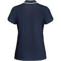 Navy Blue-White - Back - Roly Womens-Ladies Tamil Short-Sleeved Sports Polo Shirt