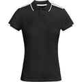 Solid Black-White - Front - Roly Womens-Ladies Tamil Short-Sleeved Sports Polo Shirt