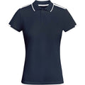 Navy Blue-White - Front - Roly Womens-Ladies Tamil Short-Sleeved Sports Polo Shirt