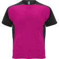 Fuchsia-Solid Black - Front - Roly Unisex Adult Bugatti Sports T-Shirt