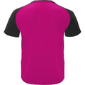 Fuchsia-Solid Black - Back - Roly Unisex Adult Bugatti Sports T-Shirt