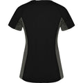 Solid Black-Dark Lead - Back - Roly Womens-Ladies Shanghai Short-Sleeved Sports T-Shirt