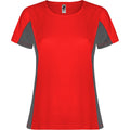 Red-Dark Lead - Front - Roly Womens-Ladies Shanghai Short-Sleeved Sports T-Shirt