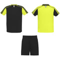 Solid Black-Fluro Yellow - Front - Roly Unisex Adult Juve Sports Sports Set