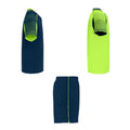 Navy Blue-Fluro Green - Side - Roly Unisex Adult Juve Sports Sports Set