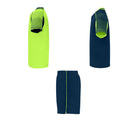 Navy Blue-Fluro Green - Lifestyle - Roly Unisex Adult Juve Sports Sports Set