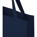 Navy - Side - Madras Recycled Cotton Gusseted Tote Bag