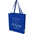 Royal Blue - Front - Madras Recycled Cotton Gusseted Tote Bag