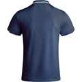 Navy Blue-White - Back - Roly Childrens-Kids Tamil Short-Sleeved Polo Shirt