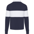 Navy-White - Back - Elevate Unisex Adult Clyde Organic Cotton Rugby Polo Sweatshirt