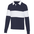 Navy-White - Side - Elevate Unisex Adult Clyde Organic Cotton Rugby Polo Sweatshirt