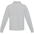 Heather Grey - Back - Elevate Unisex Adult Clyde Organic Cotton Rugby Polo Sweatshirt