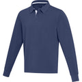 Navy - Side - Elevate Unisex Adult Clyde Organic Cotton Rugby Polo Sweatshirt