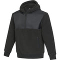 Solid Black - Side - Elevate Unisex Adult Evans Hooded Sherpa Fleece Recycled Sweater Top