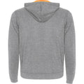 Heather Grey-Fluro Orange - Back - Roly Unisex Adult Fuji Full Zip Hoodie