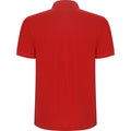 Red - Back - Roly Mens Pegaso Premium Short-Sleeved Polo Shirt