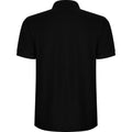 Solid Black - Back - Roly Mens Pegaso Premium Short-Sleeved Polo Shirt