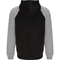 Solid Black-Heather Grey - Back - Roly Childrens-Kids Badet Two Tone Hoodie