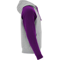 Heather Grey-Purple - Side - Roly Childrens-Kids Badet Two Tone Hoodie