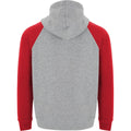 Heather Grey-Red - Back - Roly Childrens-Kids Badet Two Tone Hoodie