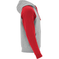 Heather Grey-Red - Side - Roly Childrens-Kids Badet Two Tone Hoodie