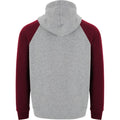 Heather Grey-Garnet - Back - Roly Childrens-Kids Badet Two Tone Hoodie