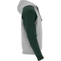 Heather Grey-Bottle Green - Side - Roly Unisex Adult Badet Two Tone Hoodie